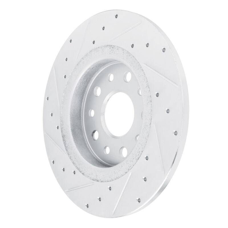 Jeep Grand Cherokee Brake Rotor (1) - Rear Right - R1 Concepts - Drilled & Slotted - Silver - `22-`25